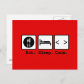 Slaapcode Nerd Draag Briefkaart (Voorkant / Achterkant)