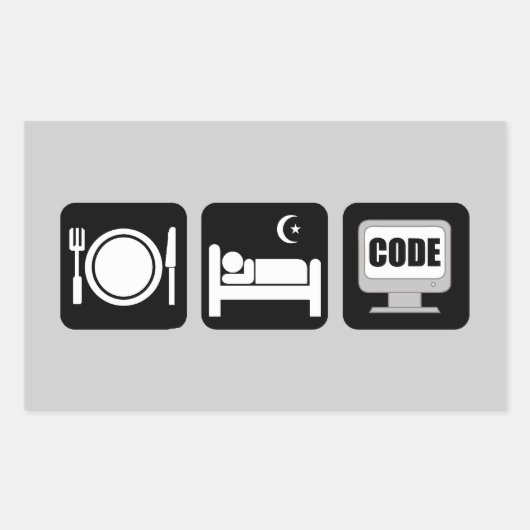 slaapcode rechthoekige sticker (Voorkant)