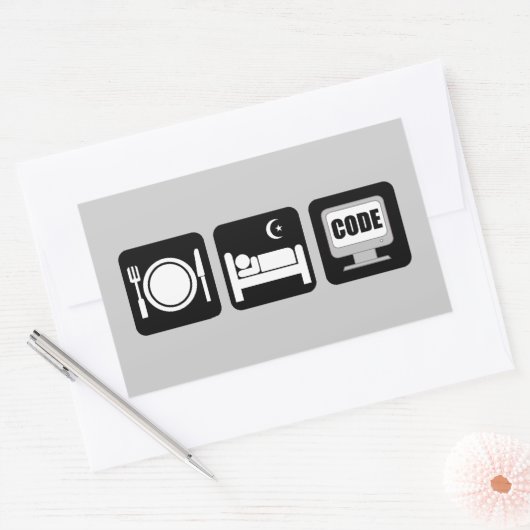 slaapcode rechthoekige sticker (Envelop)