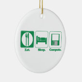 slaapcomputer eten (groen) keramisch ornament (Rechts)