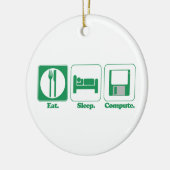 slaapcomputer eten (groen) keramisch ornament (Links)