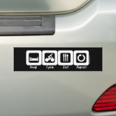 Slaapcyclus Eat Herhalen Bumpersticker (Op auto)