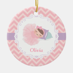 Slaapde Ballerina Baby Meisje Gepersonaliseerde Or Keramisch Ornament