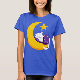 Slaapdeksel op de Crescent Moon Star T-shirt