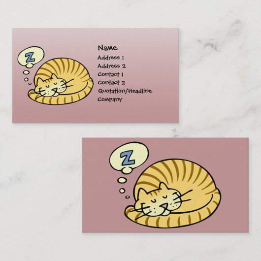 Slaapdeksel Visitekaartje (Voorkant / Achterkant)