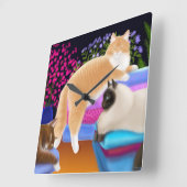 Slaapdeksels in een schone wand vierkante klok (Hoek)