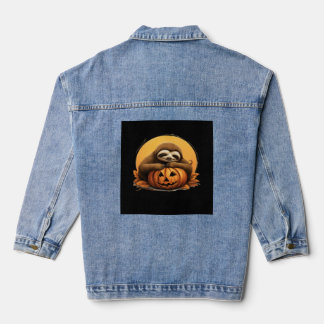 Slaapdier en Halloween Pompoen Klassieke T-Shirt Denim Jacket