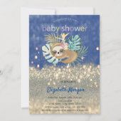 Slaapdier Glitter Bokeh Baby Shower Kaart (Voorkant)