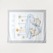 Slaapdier Olifant Baby Shower Achtergrond Banner Wandkleed (Voorkant (horizontaal))