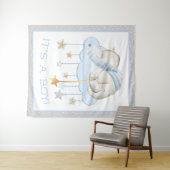 Slaapdier Olifant Baby Shower Achtergrond Banner Wandkleed (In Situ (horizontaal))