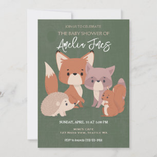 Slaapdieren Woodland Fox Baby shower Kaart