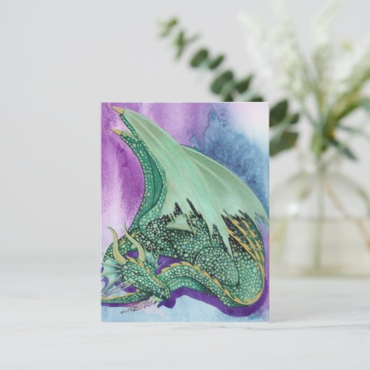 slaapdraak briefkaart (Staand voorkant)