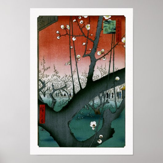Slaapdragon Plum, Kameido Hiroshige Fine Art Poster (Voorkant)
