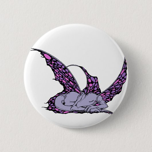Slaapdragonette (Paarse) Buttonnen Ronde Button 5,7 Cm (Voorkant)
