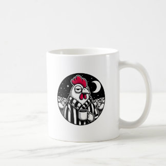 Slaapdronken Kip Coffeeliefhebber Zwart Wit Geruit Koffiemok