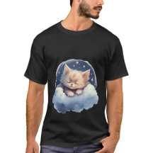 Slaapdroomkat Slapend op Wolk Nachthemel Kunst 🌙
