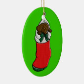 Slaapdruk in kerststoppingen keramisch ornament (Rechts)