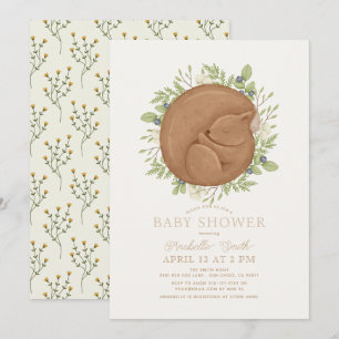 Slaapeekhoorn groen Baby shower Kaart