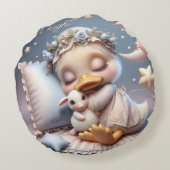 Slaapeend met een schaap, Collectie van Natasha Rond Kussen (Achterkant)