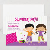 Slaapelijke uitnodiging voor verjaardagsfeestje me (Voorkant / Achterkant)