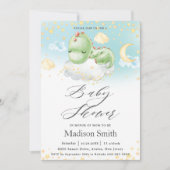 Slaapend Baby Dinosaur Cute Boy Baby shower Kaart (Voorkant)