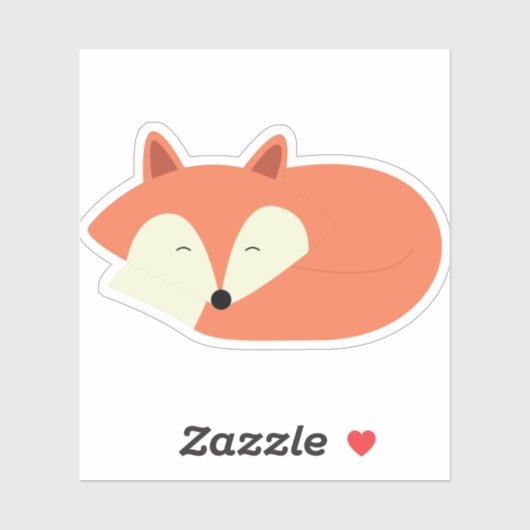 Slaapend Baby Red Fox Sticker (Vel)