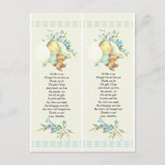 Slaapend Baby shower - Aangepaste ventilatortag Briefkaart