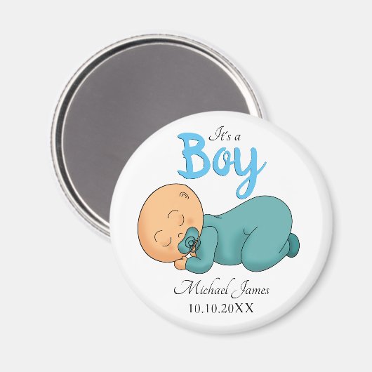 Slaapend Baby shower Magneet (Voorkant / Achterkant)