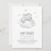 Slaapend Baby shower van kleine olifanten Kaart (Voorkant)