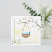 Slaapend Baby - Uitnodiging Baby shower (Staand voorkant)