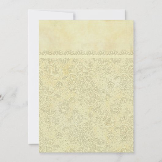  Slaapend Baby Zachte Pastel Gele kant Kaart (Achterkant)