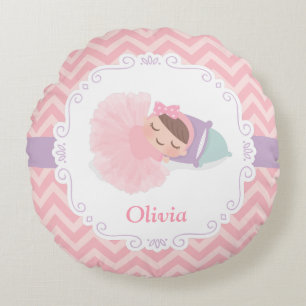 Slaapend Ballerina Baby Girl Nursery Room Decor Rond Kussen
