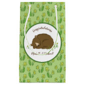 Slaapend Beer Baby shower Woodland Klein Cadeauzakje (Voorkant)