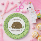 Slaapend Beer Baby shower Woodland Papieren Bordje (Feest)
