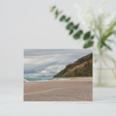 Slaapend beer duinen strand briefkaart (Staand voorkant)