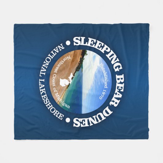 Slaapend Beer Dunes Fleece Deken (Voorkant (Horizontaal))