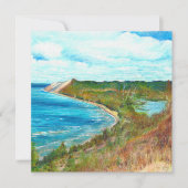 Slaapend Beer Dunes Lakeshore Michigan Beach Kaart (Voorkant)