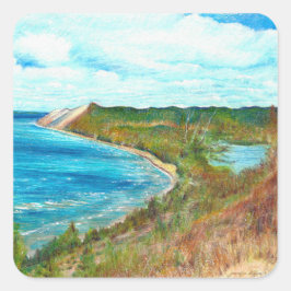 Slaapend Beer Dunes Lakeshore Michigan Beach Park Vierkante Sticker