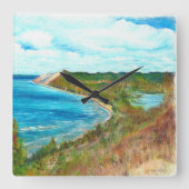 Slaapend Beer Dunes Lakeshore Michigan Beach Vierkante Klok (Voorkant)