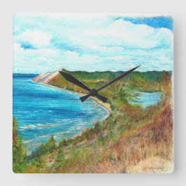 Slaapend Beer Dunes Lakeshore Michigan Beach Vierkante Klok