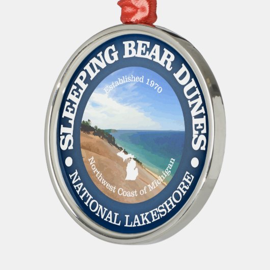 Slaapend Beer Dunes Metalen Ornament (Links)