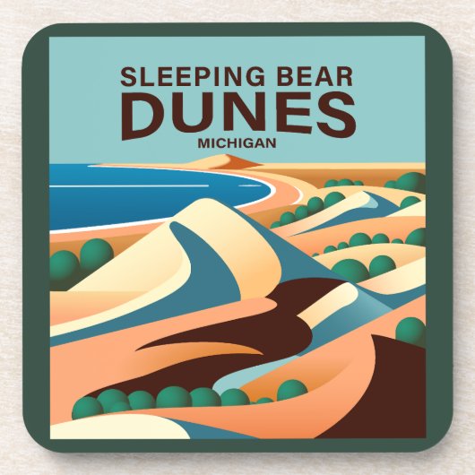 Slaapend Beer Dunes Michigan Bier Onderzetter (Voorkant)