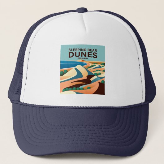 Slaapend Beer Dunes Michigan Trucker Pet (Voorkant)