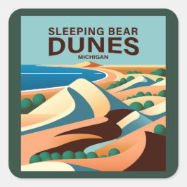 Slaapend Beer Dunes Michigan Vierkante Sticker
