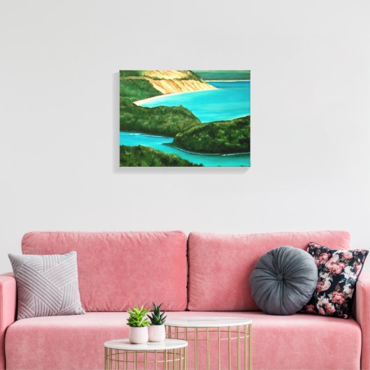 Slaapend Beer Dunes - Michigan Wrapped Canvas Afdruk (Insitu (Woonkamer))