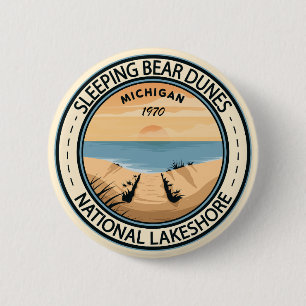 Slaapend Beer Dunes National Lakeshore Michigan Ronde Button 5,7 Cm