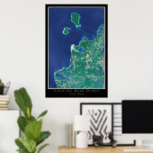 Slaapend Beer Dunes National Lakeshore Satellite Poster (Thuiskantoor)