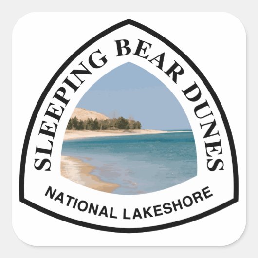 Slaapend Beer Dunes National Lakeshore Vierkante Sticker (Voorkant)