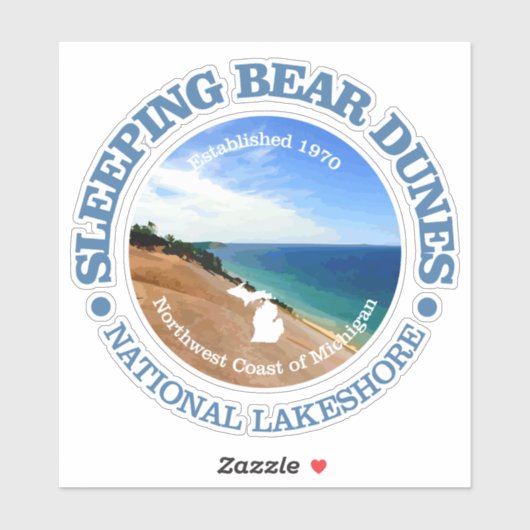 Slaapend Beer Dunes NL Sticker (Vel)