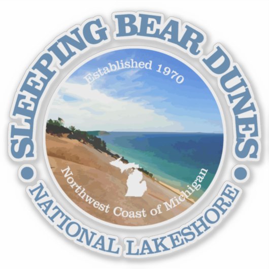 Slaapend Beer Dunes NL Sticker (Voorkant)